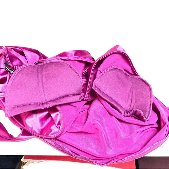 Kript Barbie Things Satin Vibrant Pink Cutout Dress - Picture 8 of 10